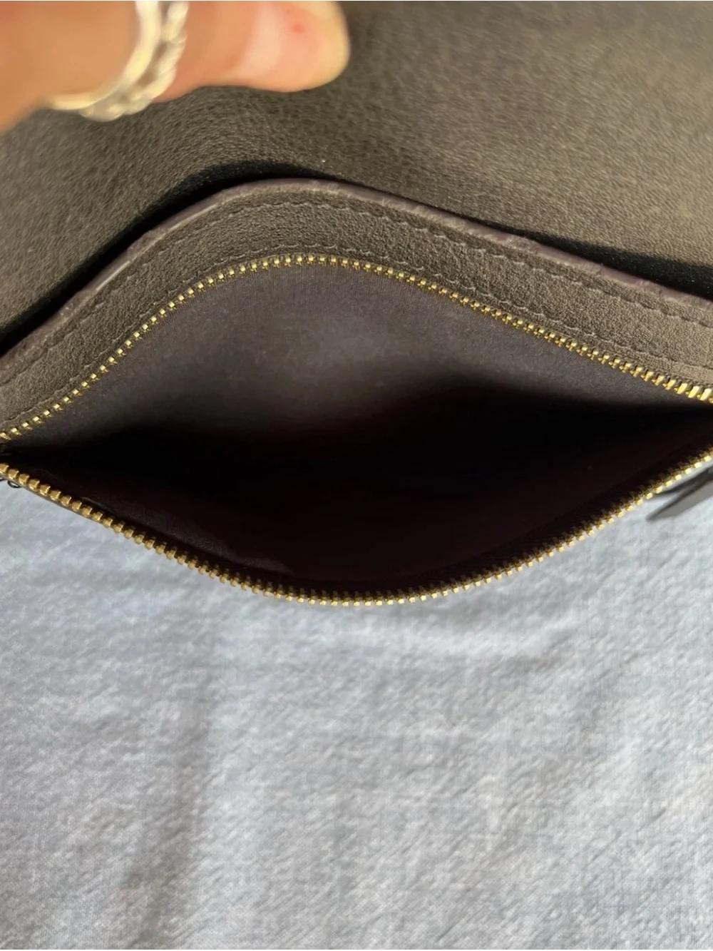 Liz Claiborne “Jessica” Black Leather Shoulder Tote with Gold Hardware